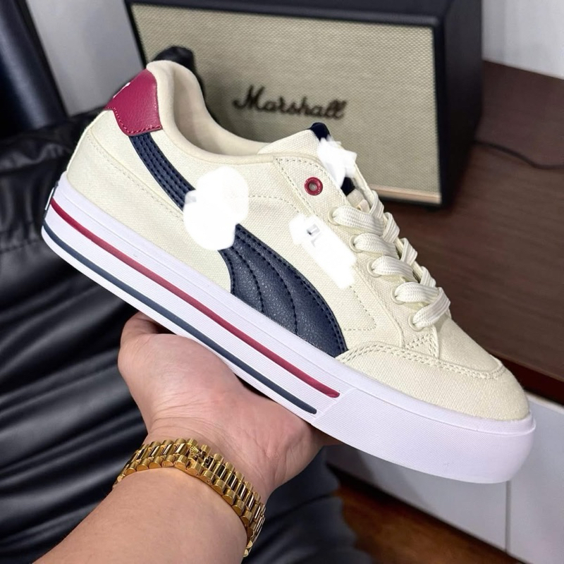 Giày Sneaker Be Gót Đỏ Kẻ Đen, Giày Thể Thao Nam Nữ Court Be Bản SC Tặng Box | BigBuy360 - bigbuy360.vn