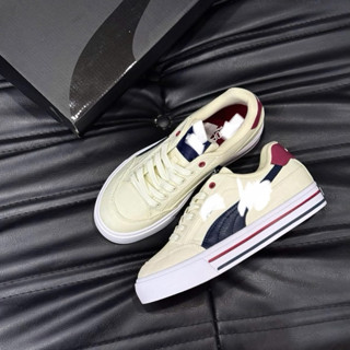  Giày Thể Thao Màu Be Kẻ Đen Gót Đỏ Giày Sneaker Nam Nữ Court Classic Bản Mới 2026 Giá Gốc Tại Xưởng 