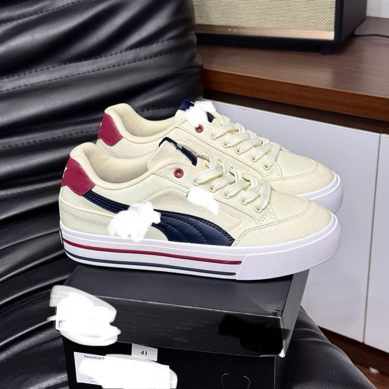 Giày Sneaker Be Gót Đỏ Kẻ Đen, Giày Thể Thao Nam Nữ Court Be Bản SC Tặng Box | BigBuy360 - bigbuy360.vn