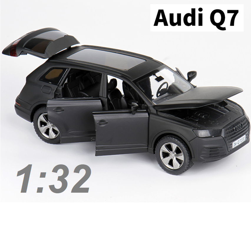 Mô hình xe ô tô Audi Q7 tỉ lệ 1:32 bằng kim loại mở các cửa xe đồ chơi trẻ em