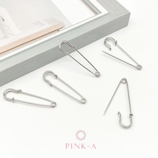 *(Set 3 cái) Cài áo kim băng màu đồng và cài áo kim băng inox gắn hoa/phụ kiện