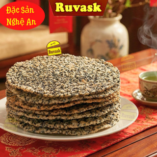 Bánh Đa Đô Lương Nghệ An HÀNG LOẠI 1 Vừng Đen Thơm Béo Giòn Tan - Bánh Đa Mè Đen Đặc Sản Nghệ An -Bánh Đa Nướng Ruvask