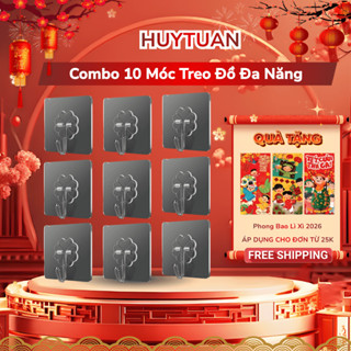 Combo 10 Móc dính treo tường, móc treo quần áo dán tường chịu lực trong suốt