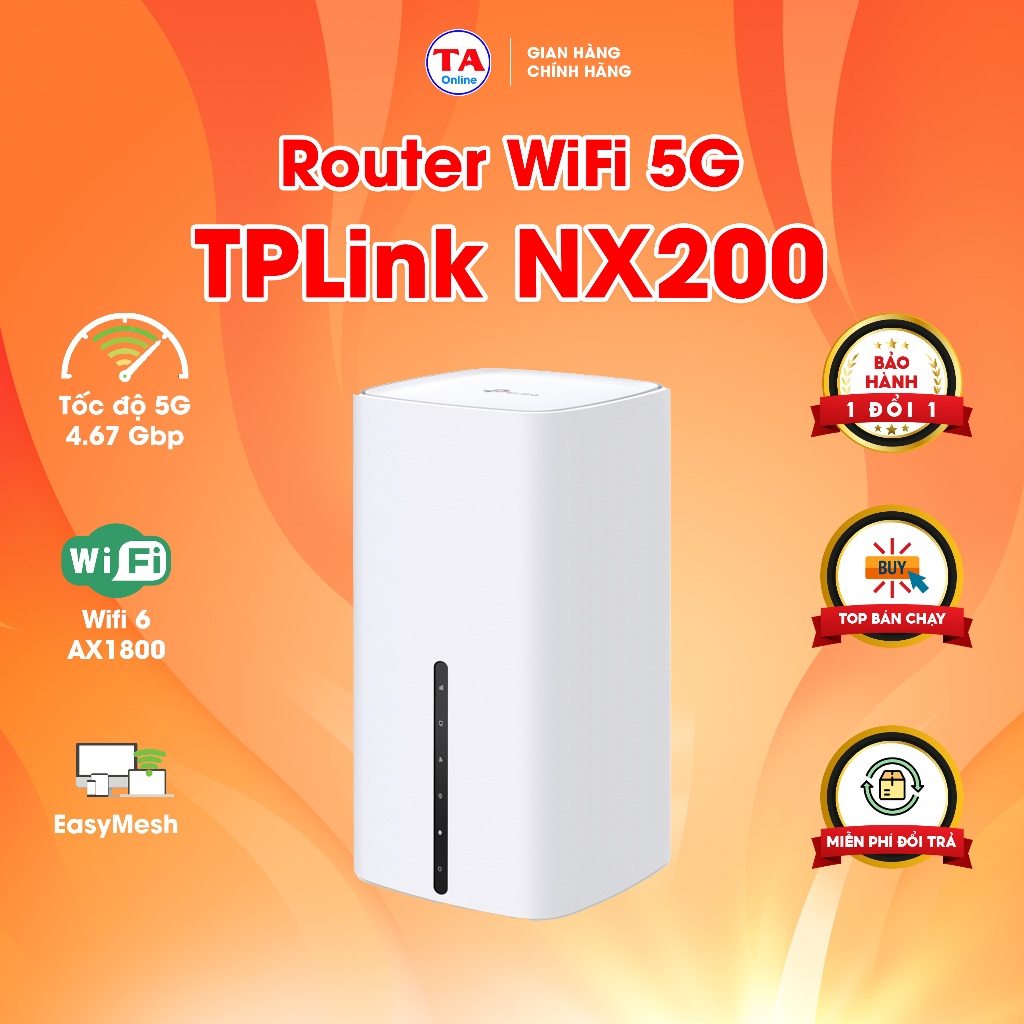 Router Wifi 5G TP-Link Archer NX200 AX1800 Wi-Fi 6 Tốc Độ 4.67 Gbps