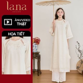  Áo dài cách tân tơ gương phối lụa Chi Ngọc cut-out vai phá cách đính hoa 3D cúc ngọc tinh xảo – SD256 
