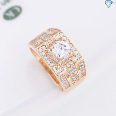 Nhẫn bạc nam mạ vàng hồng đính đá sang trọng phong cách lịch lãm NNA0704-XH - Trang Sức TNJ