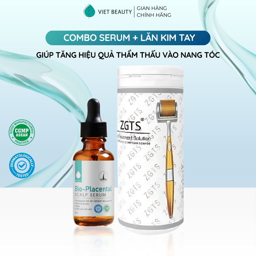 [TIẾT KIỆM 38K] Serum dưỡng nang tóc & da đầu Bio-placental Scalp Serum và Lăn kim tay 0.5mm