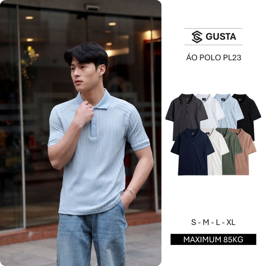 Áo Polo Nam Gusta Basic Phối Raglan Chất Liệu Vải Dệt Kim Cao Cấp Phong Cách Trẻ Trung PL23