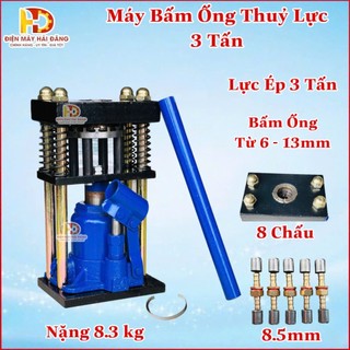  Máy bấm đầu ống áp lực cao 6-13 mm. 8 Chấu- Nén thủy lực 3 tấn - Con đội bấm dây rửa xe ống thủy lực 