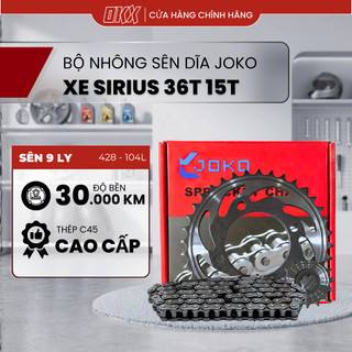  Bộ nhông sên dĩa JOKO Xe Sirius 36T 15T Xích Đúc 9 Ly 428-104L Thép Nhông Dập Hàng Tốt 