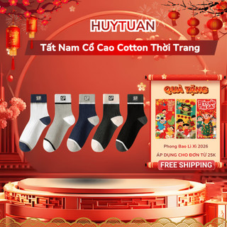 Set 10 đôi tất nam cổ cao thời trang màu tone trầm