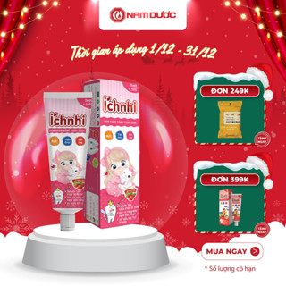  Kem đánh răng thảo dược Ích Nhi hương dâu dưới 6 tuổi Tuýp 50g làm sạch răng miệng ở trẻ em. 