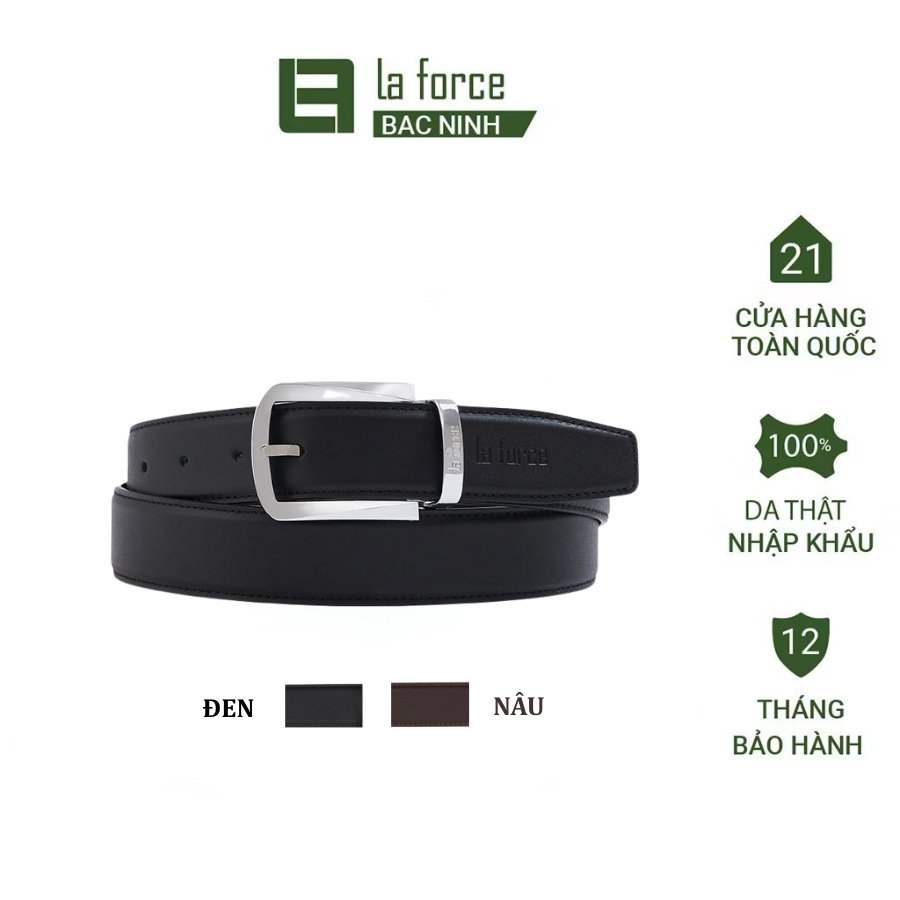 Thắt lưng nam LAFORCE D690-A202001B da bò công sở cao cấp CHÍNH HÃNG