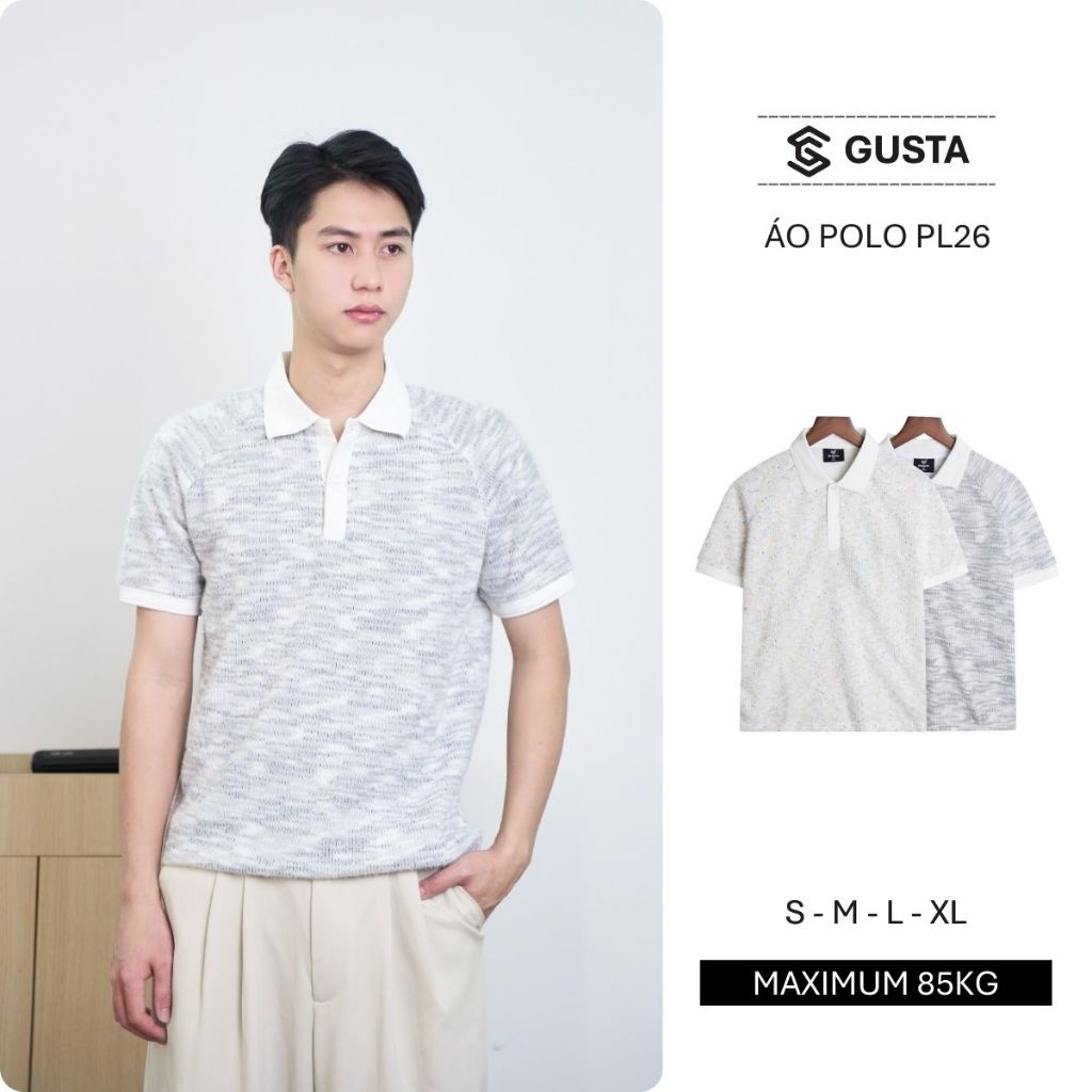 Áo Polo Nam GUSTA Chất Liệu Vải Len Dệt Kim Mỏng Kiểu Dáng Đơn Giản Basic PL26