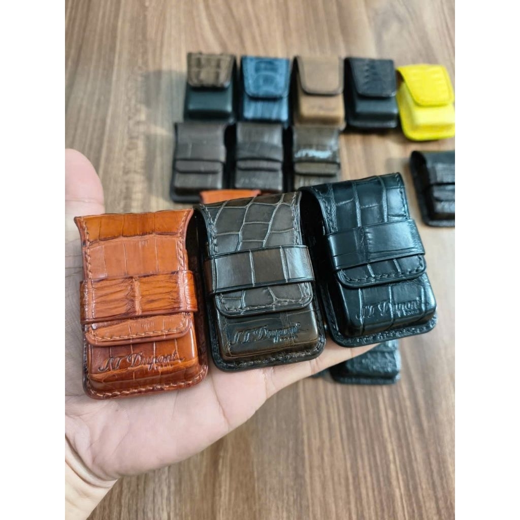 Bao Da ST.DUPONT 2 Line Chính Hãng - Bao Da Dupont Da Cá Sấu Bụng