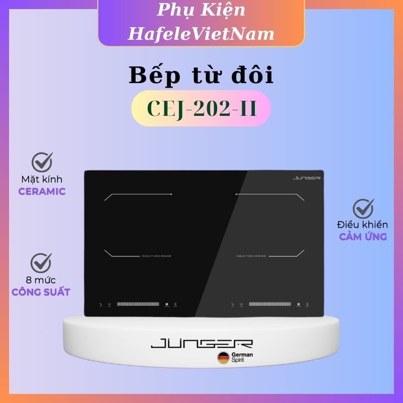 BẾP ĐIỆN TỪ ĐÔI JUNGER CEJ-202-II – Tặng Bộ nồi inox 7 chi tiết Junger CWJ 070