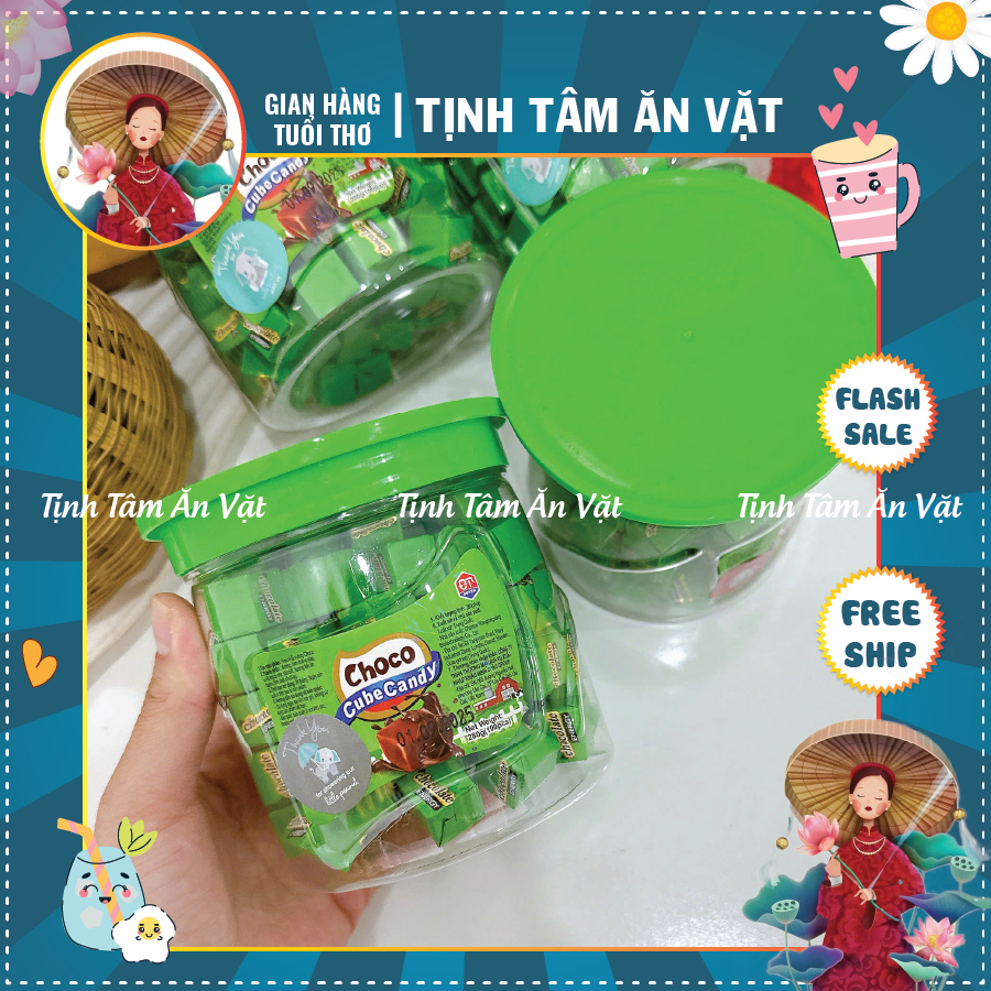 [HỘP 100 VIÊN] Kẹo sữa socola cube Doten, choco cube candy, thơm ngon hấp dẫn
