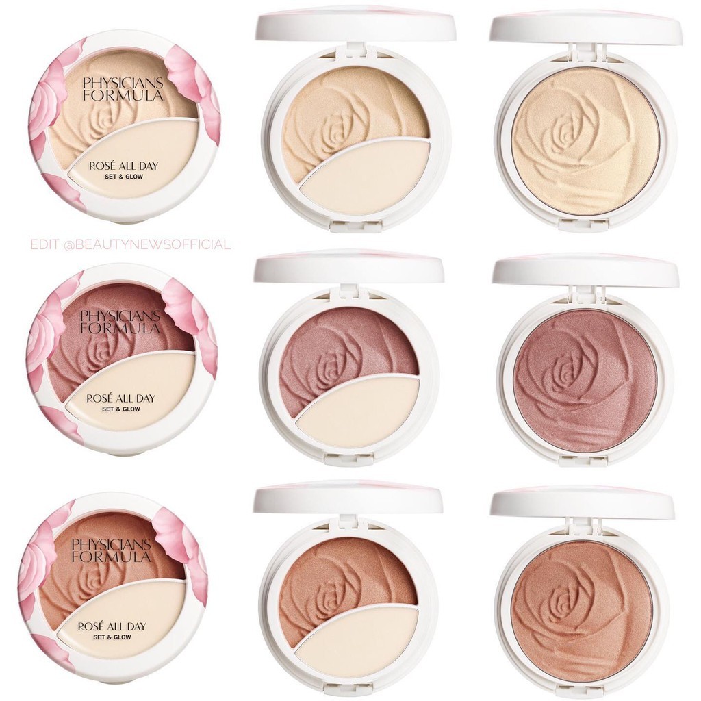 [ THANH LÝ ] Physicians Formula - Phấn Bắt Sáng 2 Ô Physicians Formula Rosé All Day Set & Glow 8,3g