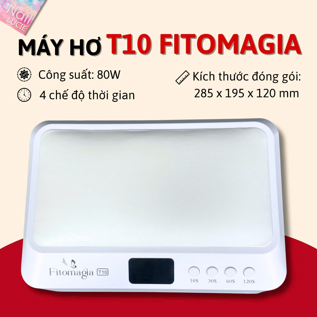 Máy Hơ Gel Fitomagia T10 Mới, Hơ Nhanh Khô, Máy Khỏe, 60 Led, Đế phản quang, Màu trắng, BH 6 tháng