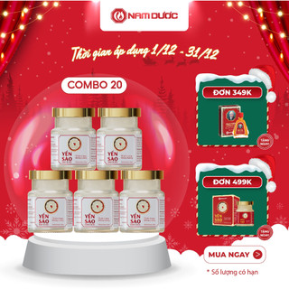   Combo 20 hộp  Yến sào Nam Dược tổ yến chưng không đường  hộp 1 lọ x 70ml  