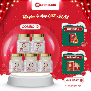   Combo 10 hộp  Yến sào Nam Dược tổ yến chưng không đường  hộp 1 lọ x 70ml  