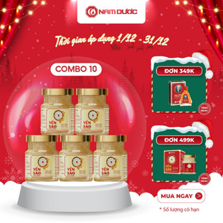   ComBo 10 hộp  Yến sào Nam Dược tổ yến chưng hồng sâm & đông trùng hộp 1 lọ 70ml 