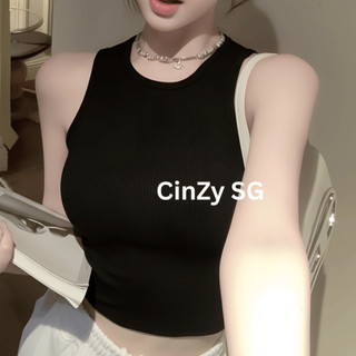Áo Ba Lỗ Nữ CinZy SG Basic Len Gân Form Ôm Dáng Co Giãn Thoáng Mát - Áo Tank Top Nữ Mùa Hè CR13