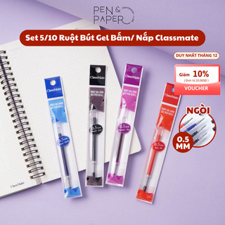   Giảm 10%  Ngòi Bút Gel Bấm 0.5mm Ruột Bút Gel Nắp CLASSMATE Mực Xanh Đen Tím Đỏ Nét Trơn Mực Ra Đều Và Nhanh Khô 