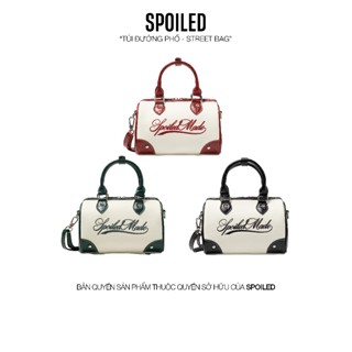  Túi đeo chéo Mini Sporty SPOILED da chống bẩn   đen trắng đỏ 
