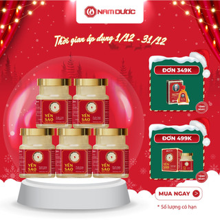   ComBo 5 hũ  Yến sào Nam Dược - tổ yến chưng đường phèn hộp 1 lọ x 70ml 