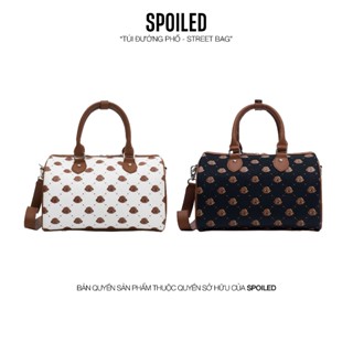  Túi đeo chéo Bowling Phú Đỗ SPOILED da chống bẩn   kem đen 