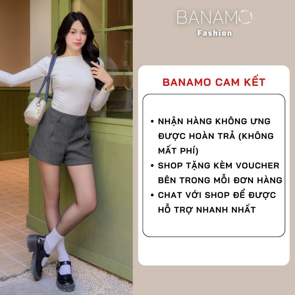 Quần short nữ BIGSIZE Banamo Fashion quần cạp cao có lót trong form rộng hack dáng che khuyết điểm tôn dáng 690 | BigBuy360 - bigbuy360.vn