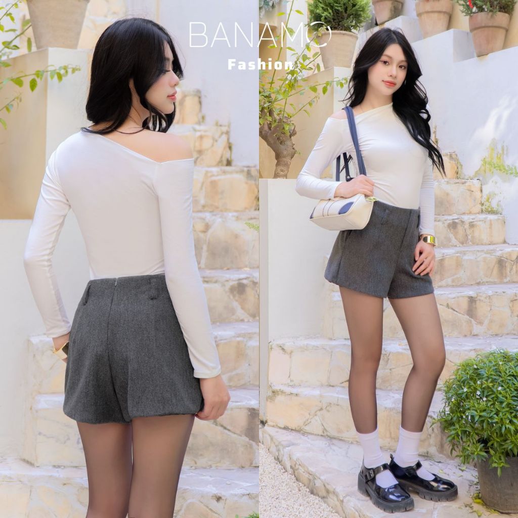 Quần short nữ BIGSIZE Banamo Fashion quần cạp cao có lót trong form rộng hack dáng che khuyết điểm tôn dáng 690 | BigBuy360 - bigbuy360.vn