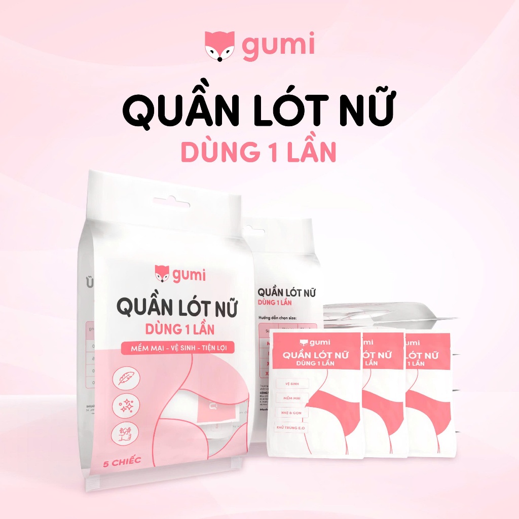 Set 5 Quần Lót Giấy Nữ Gumi – Tiết Kiệm, Sạch Sẽ, Lý Tưởng Khi Du Lịch & Sau…
