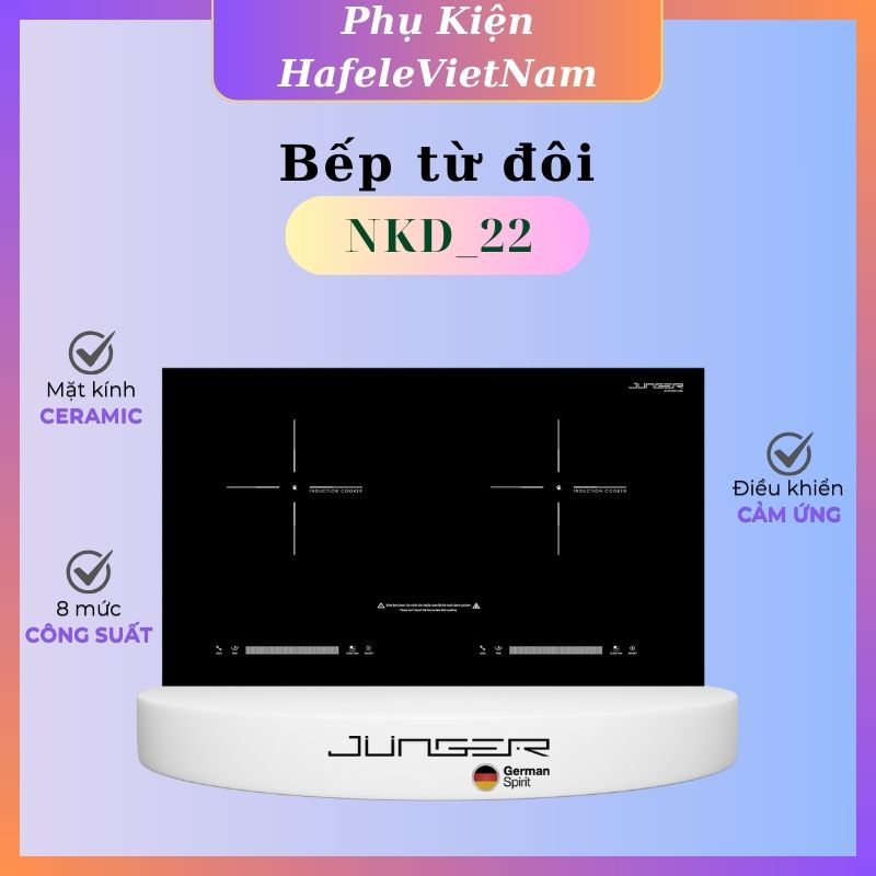 Bếp từ đôi Junger NKD-22+ / TẶng Bộ nồi inox 7 chi tiết Junger CWJ_070