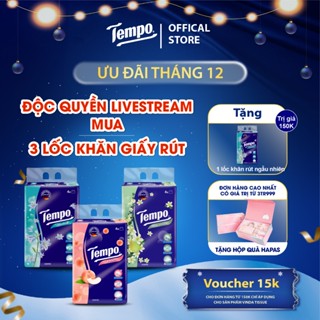   ĐỘC QUYỀN LIVESTREAM - MUA 3 LỐC TẶNG 1 LỐC  Khăn Giấy Rút Cao Cấp Tempo 4 Lớp Bền Dai An Toàn Cho Da Thương Hiệu Đức 
