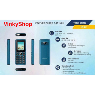 Điện Thoại 4G Masstel Izi 22 4G xài sim Mobi ok, đèn pin siêu sáng - Bảo hành 12 tháng chính hãng