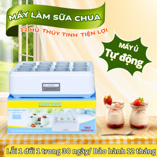 Máy làm sữa chua Chefman CM-321 máy ủ sữa chua thông minh 12 cốc thủy tinh cao cấp bảo hành 24 tháng