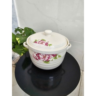 Thố sứ, Âu sứ cao cấp nắp Sứ 18cm x12cm