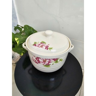 Thố sứ, Âu sứ cao cấp nắp Sứ 18cm x12cm
