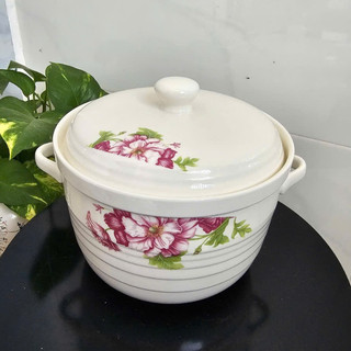 Thố sứ, Âu sứ cao cấp nắp Sứ 18cm x12cm