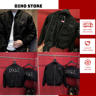  Áo Khoác DSQ Trần Bông Thêu Chữ Trước Ngực Cực Hót - Áo Khoác Nam Nữ Trần Bông Thêu Chữ 2 Mặt Cực Đẹp 