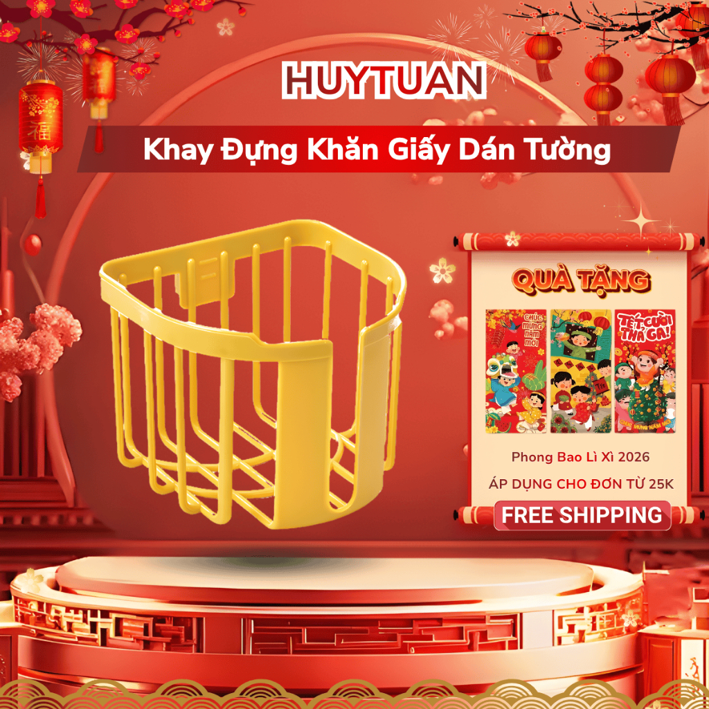 1 Khay đựng khăn giấy vật dụng dán tường nhà tắm Việt Nhật 3380 (GDG04)