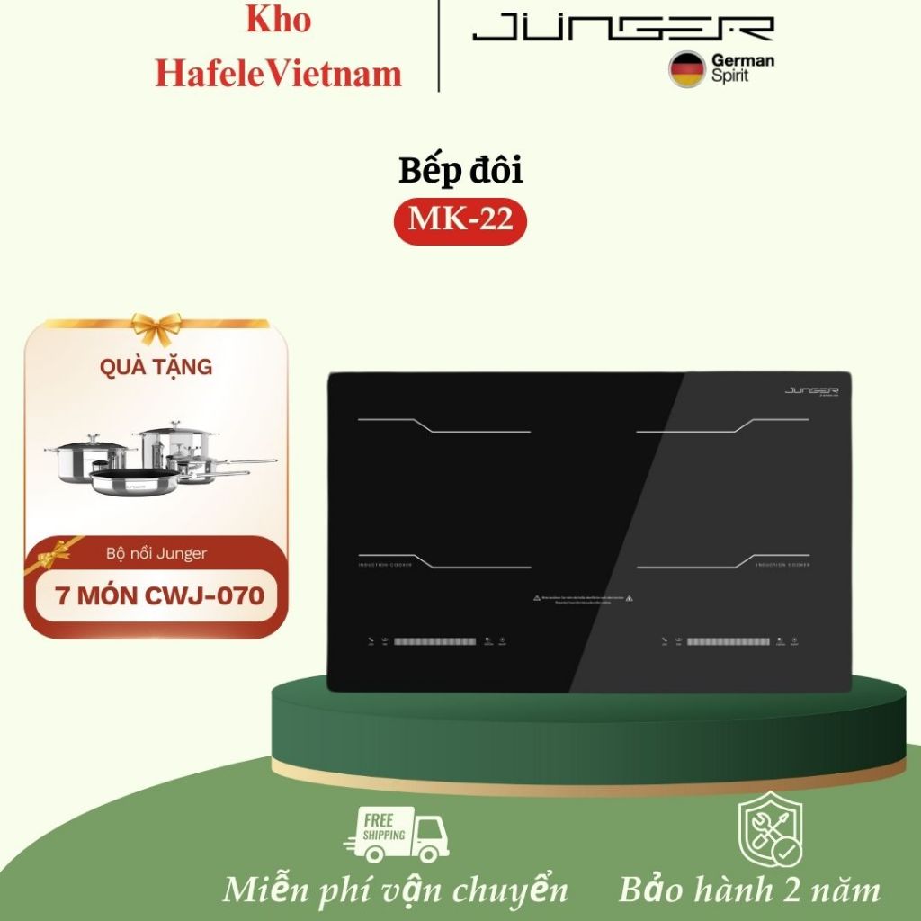 Mua Bếp từ đôi Junger MK-22 An Toàn lắp âm tặng Bộ nồi inox 7 chi tiết Junger CWJ_070