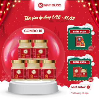   COMBO 10 hộp  Yến sào Nam Dược tổ yến chưng đường phèn hộp 1 lọ 70ml 