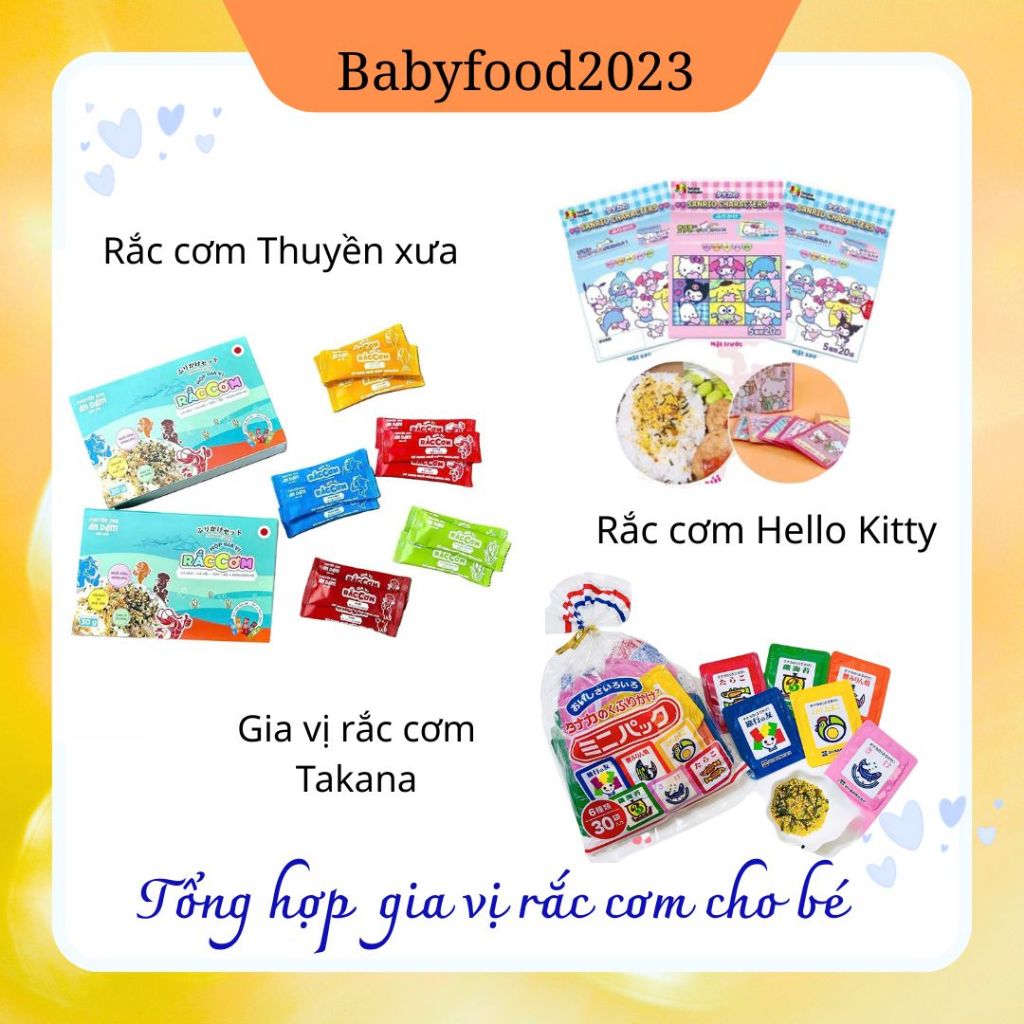 Gia vị rắc cơm Takana, Thuyền Xưa, Hello Kitty mix vị cho bé.