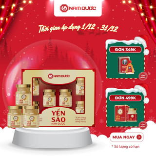   Set quà tặng  Yến sào Nam Dược tổ yến chưng hồng sâm & đông trùng Set 6 lọ x 70ml 