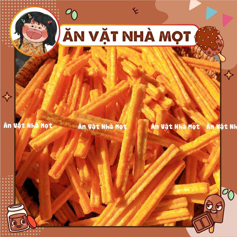 Snack Que Phô Mai Ngó Sen, Bim bim khoai tây ngó sen lắc phô mai thơm ngon, Đồ ăn vặt