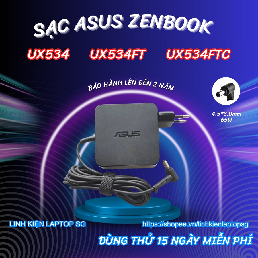 Sạc Laptop Asus Zenbook UX534, Sạc Laptop Asus Zenbook UX534FT, Sạc Laptop Asus Zenbook UX534FTC