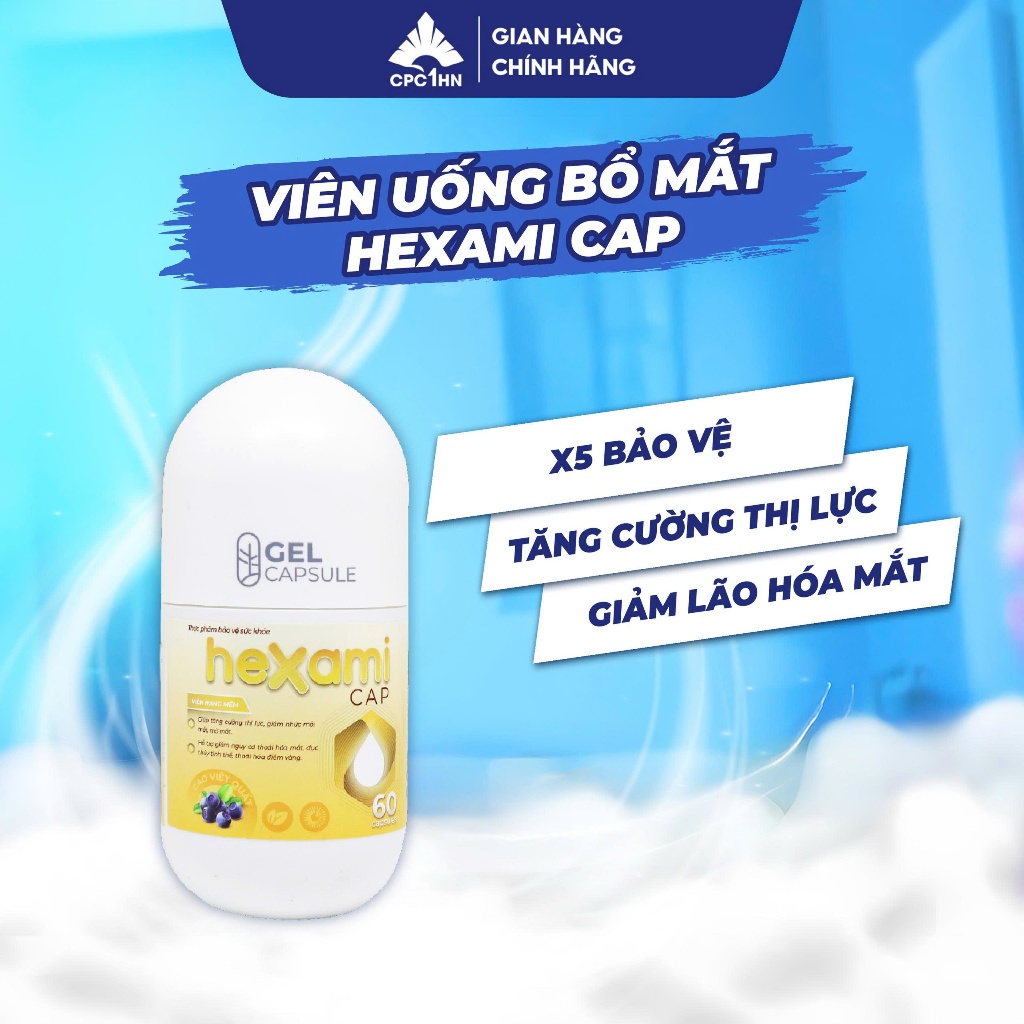 Viên Bổ Mắt Lutein Việt Quất Hexami Cap tăng cường thị lực giảm nhức mỏi mắt